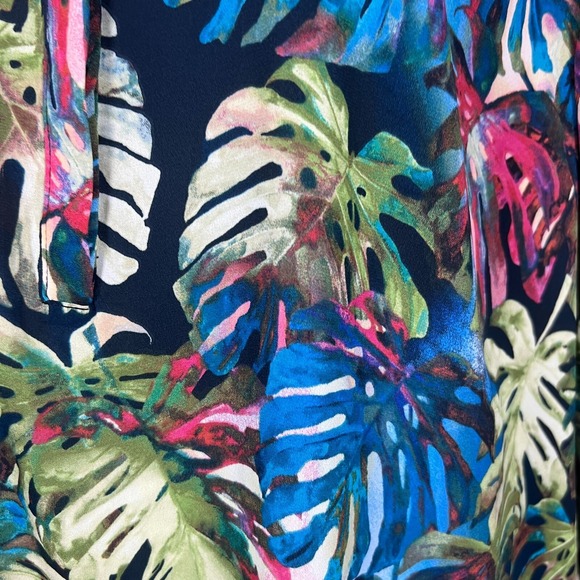 NYDJ Womens Tropical Blouse Sz 2X Popover Multicolor Lightweight Casual Office - Picture 3 of 12